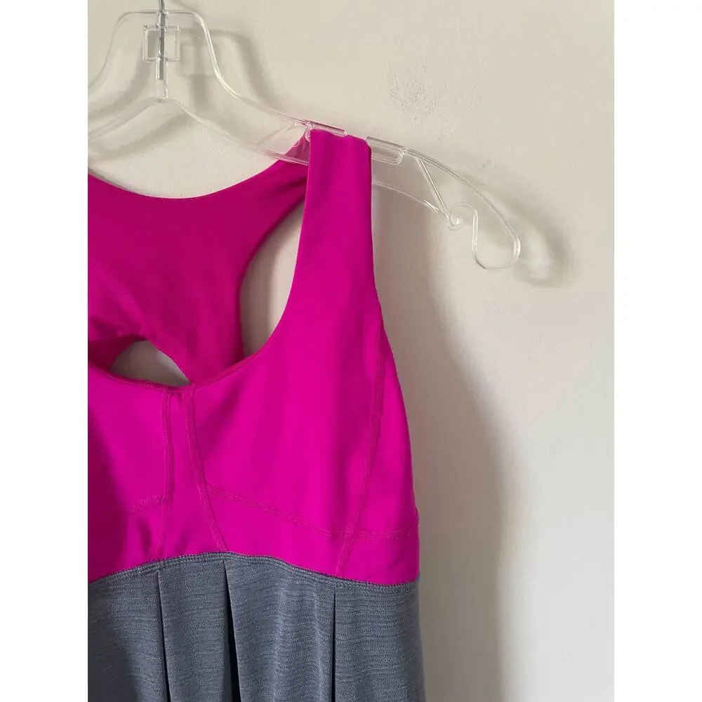 Lululemon Padded Elastic Waist Loose Tank Top Pink Gray Size 4